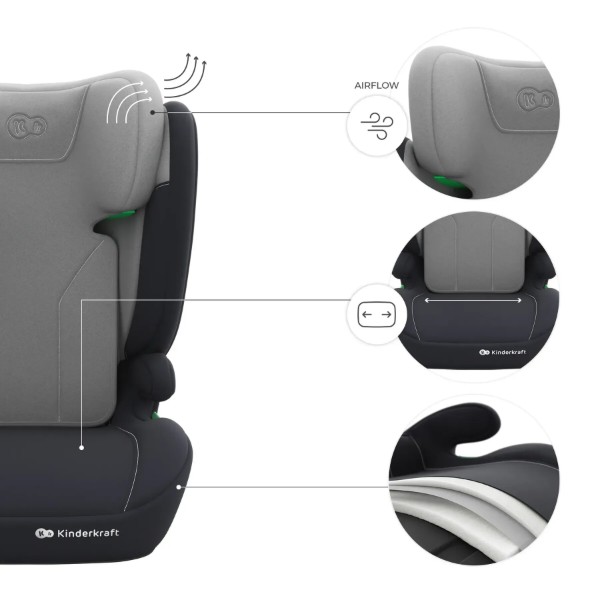 Фото - Автокрісло Kinderkraft i-Spark 2 Plus i-Size Grey (KCISPA02GRYPL00)